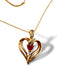 Pendant Necklace in Ruby & Diamond Swirl Heart Pendant 10k Yellow Gold-EZ Jewelry and Decor