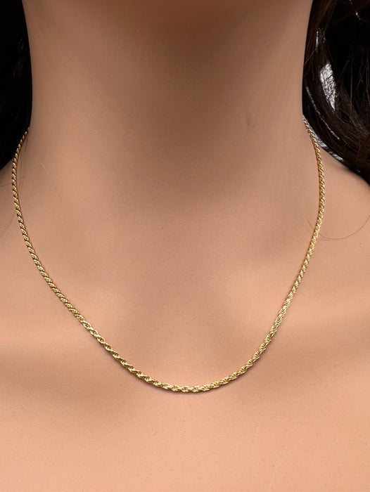 18k Diamond-Cut Rope Chain 18" Necklace. Italian Gold Necklace. 7.5g.-EZ Jewelry and Decor