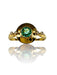 18k Gold and Diamond Gorgeous Unique Ring, with a Blue-Green Zircon Size 7-EZ Jewelry and Decor