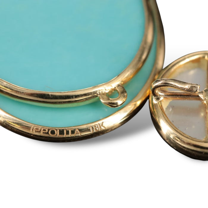 Ippolita Set Polished Rock Candy 18K Turquoise Circle Station Necklace and Earrings, Buy as a Set or Separately