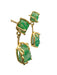 18K Gold Raw Opaque Emerald Earrings, Dangling Green Emerald and Gold Earrings. 1.26" T-EZ Jewelry and Decor