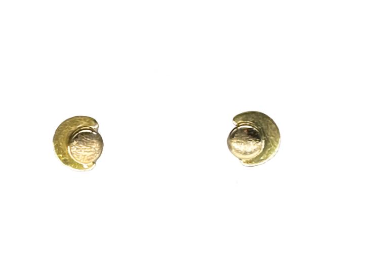 18k Gold Moon Stud Earrings, Small Gold Earrings.-EZ Jewelry and Decor