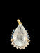 Natural Aquamarine, Sapphire & Diamond Drop Pendant , 13.7ct, 14k Yellow Gold certified-EZ Jewelry and Decor