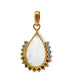 Natural Aquamarine, Sapphire & Diamond Drop Pendant , 13.7ct, 14k Yellow Gold certified-EZ Jewelry and Decor