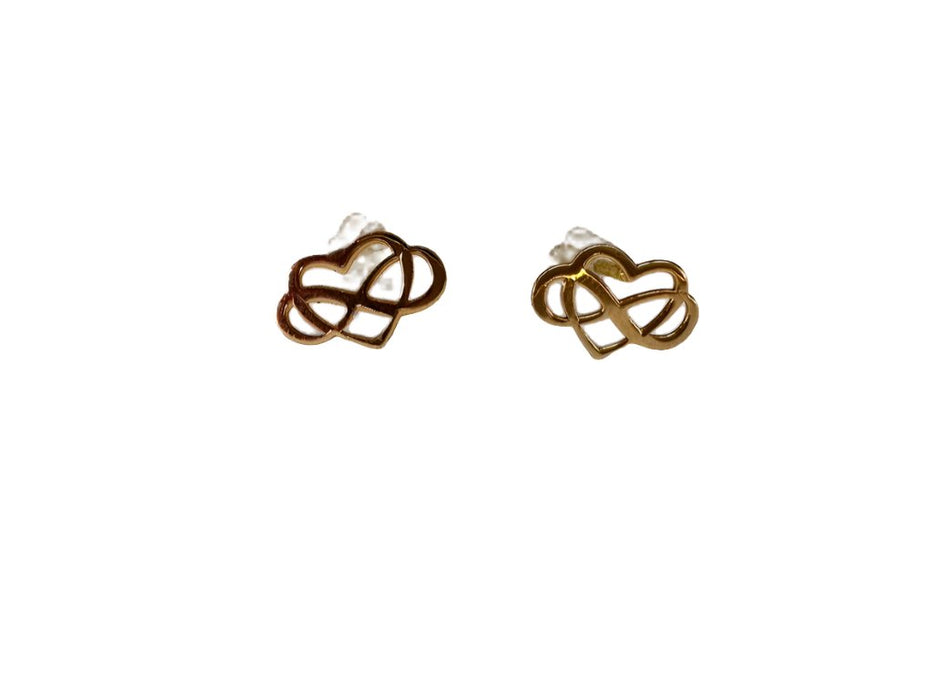 18k Gold Love You Forever Stud Earrings-EZ Jewelry and Decor