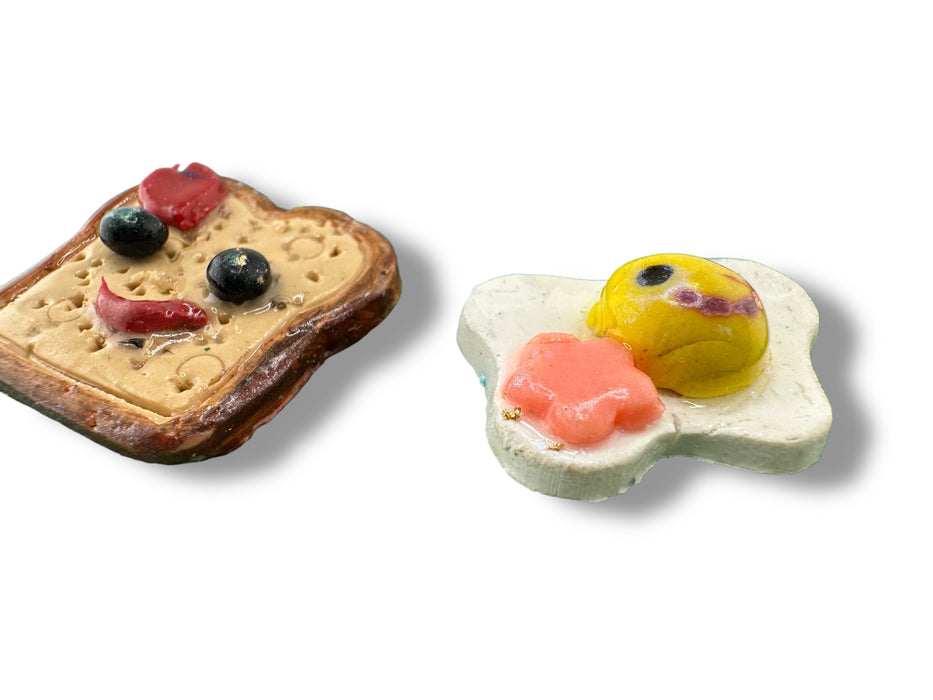 Egg and Toast Stud Earrings – Cute Polymer Clay Handmade Funny Earrings