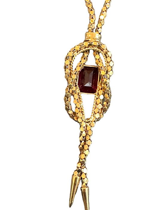 Italian UnoAErre 18K Gold and Ruby Bolero Necklace. 15.5in. 17 grams-EZ Jewelry and Decor