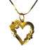 14K Gold Pendants Necklace Heart shape with Floral Design Necklace, 15”-EZ Jewelry and Decor