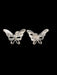 18k White Gold Butterfly Stud Earrings. 0.5"-EZ Jewelry and Decor