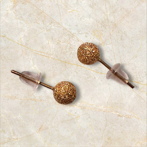 18k Gold Textured Balls Stud Earrings-EZ Jewelry and Decor