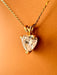 18k Gold Pendant Necklace with Heart shaped Pendant 18"-EZ Jewelry and Decor