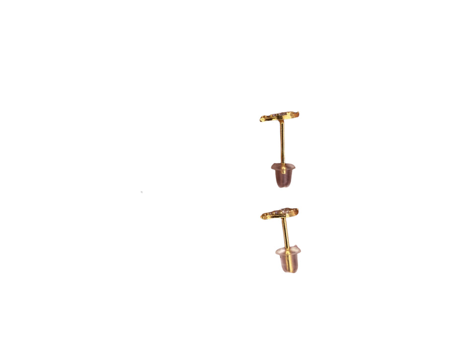 18k Gold, Fish Small Stud Earrings Dainty Earrings, February- March Symbol