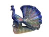Small blue porcelain peacock sculpture with detailed feather texture and traditional design. - Porcelain Peacock Sculpture, Decoration - Decoration Color_Blue, Decoration Price_under 100, Decoration Size_Small, Decoration Style_Traditional, Decoration_ Porcelain / ceramic - Default Title - EZ Art, Decor & Jewelry