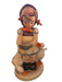 Porcelain figurine of a girl in a brown dress holding a bowl with two white geese by her side on a round base. - Vintage Goebel Hummel Figurines, Goose Girl, 47 3/0, TMK 3, 4.25” - Decoration Color_Multi colors, Decoration Price_ 100 to 250, Decoration Size_Small, Decoration Style_Traditional, Decoration_ Porcelain / ceramic, Decoration_Figurine, Decoration_Hummel Figurin - Default Title - EZ Art, Decor & Jewelry