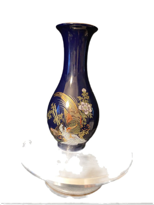 Vintage Japanese Porcelain Vase Hand Painted, 12” T. - EZ Art, Decor & Jewelry