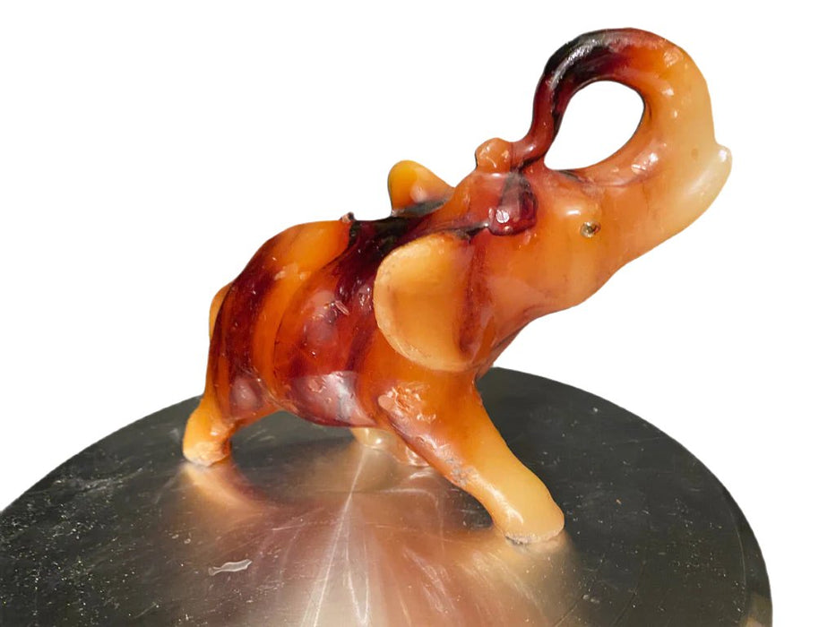 Vintage Brown Elephant Figurine, Resin , 7” x 9”