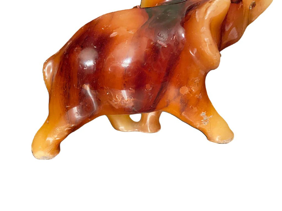 Vintage Brown Elephant Figurine, Resin , 7” x 9”