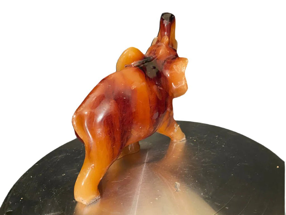 Vintage Brown Elephant Figurine, Resin , 7” x 9”