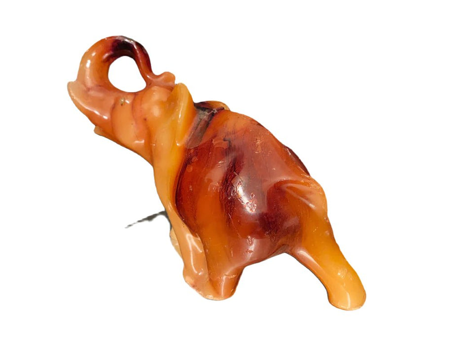 Vintage Brown Elephant Figurine, Resin , 7” x 9”