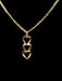 10k Gold Love necklace Three Hearts Italian, 20”-