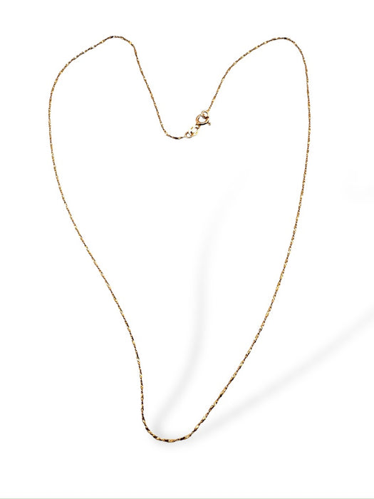 14k Gold 16" Dainty Twist Necklace Chain, Italy