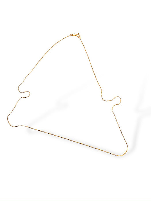 14k Gold 16" Dainty Twist Necklace Chain, Italy