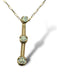 10K Gold Pendant  Necklace with Three Graduate Diamonds Italy. 18"-EZ Jewelry and Decor