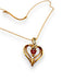 Pendant Necklace in Ruby & Diamond Swirl Heart Pendant 10k Yellow Gold-EZ Jewelry and Decor