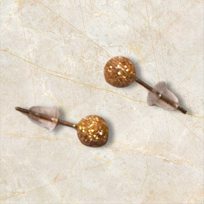 18k Gold Textured Balls Stud Earrings-EZ Jewelry and Decor