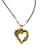 14K Gold Pendants Necklace Heart shape with Floral Design Necklace, 15”-EZ Jewelry and Decor