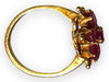 18k Gold Ornate Floral Ruby Ring, Size 5.5, Ruby Engagement Ring, Luxury Ruby Flower Ring-EZ Jewelry and Decor