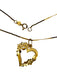 14K Gold Pendants Necklace Heart shape with Floral Design Necklace, 15”-EZ Jewelry and Decor