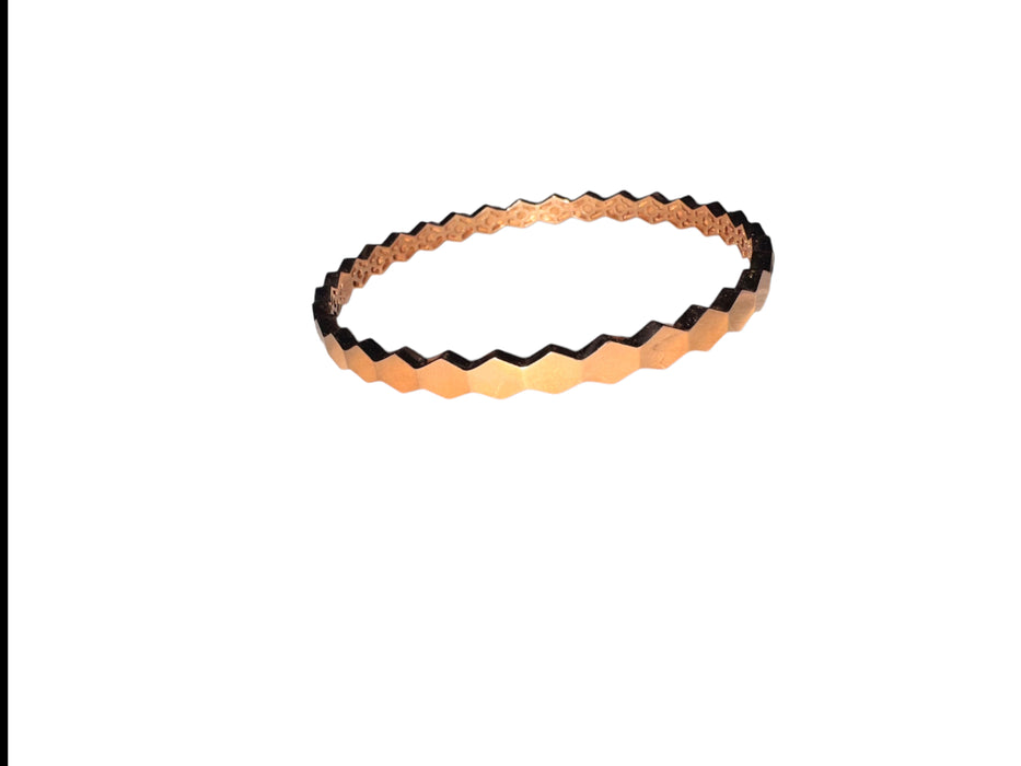 18k Modern Geometric Bangles Bracelet , Rose Gold And White Gold, Size 2,Modern Bracelets.  43.23g