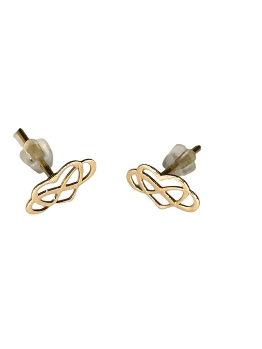 18k Gold Love You Forever Stud Earrings-EZ Jewelry and Decor