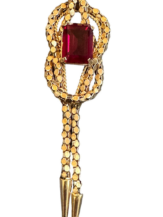 Italian UnoAErre 18K Gold and Ruby Bolero Necklace. 15.5in. 17 grams-EZ Jewelry and Decor