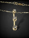 10K Gold Pendant  Necklace with Three Graduate Diamonds Italy. 18"-EZ Jewelry and Decor