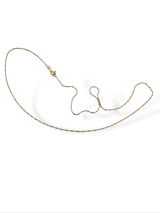 14k Gold 16" Dainty Twist Necklace Chain, Italy