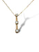 10K Gold Pendant  Necklace with Three Graduate Diamonds Italy. 18"-EZ Jewelry and Decor