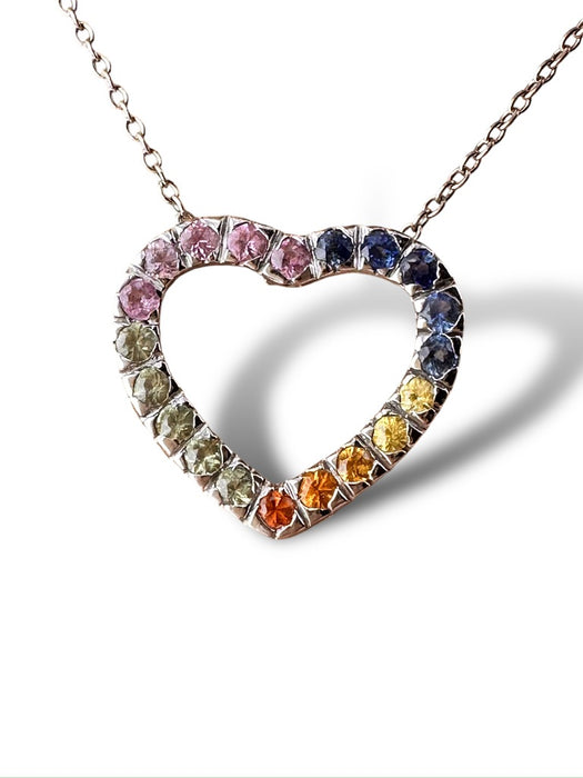 14k White Gold & Colored Birthstone Pendant Approx 1.3 Grams Total Weight / Marked 14k-EZ Jewelry and Decor