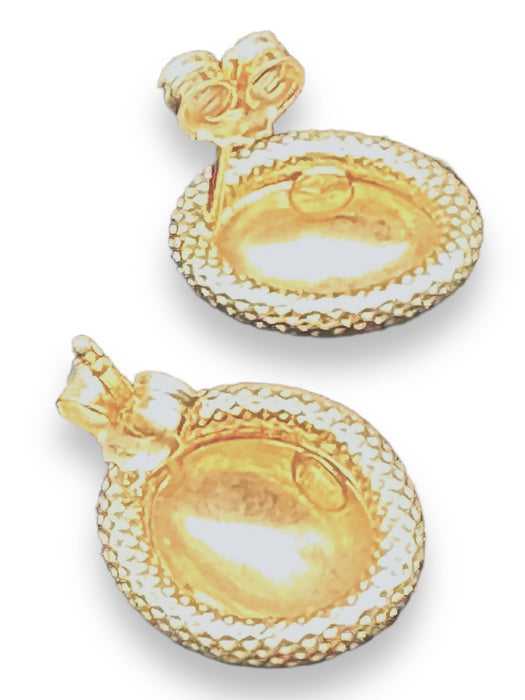 18K Gold Earrings and Ring Set with Timeless Design, Made in Italy