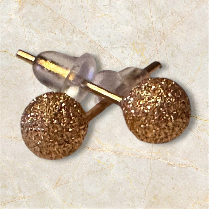 18k Gold Textured Balls Stud Earrings-EZ Jewelry and Decor