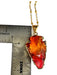 Stylish Arrowhead glass pendant on 17 in chain stamped 18k GF-EZ Jewelry and Decor