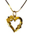 14K Gold Pendants Necklace Heart shape with Floral Design Necklace, 15”-EZ Jewelry and Decor