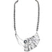 Avi Soffer Modern Abstract Silver Bead Statement Necklace-EZ Jewelry and Decor