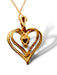 Pendant Necklace in Ruby & Diamond Swirl Heart Pendant 10k Yellow Gold-EZ Jewelry and Decor