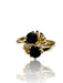 14k Gold, Diamond, and Dark Blue Sapphire Ring , Size 6.5-EZ Jewelry and Decor