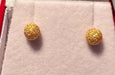 18k Gold Textured Balls Stud Earrings-EZ Jewelry and Decor