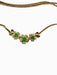 14K Gold Emerald & Diamond Necklace.Flower Design 17.5" . Made in Italy-EZ Jewelry and Decor