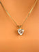 18k Gold Pendant Necklace with Heart shaped Pendant 18"-EZ Jewelry and Decor