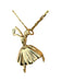 Gorgeous 14K Gold &  2.20 mm Diamond Ballerina Pendant Necklace. 16"-EZ Jewelry and Decor